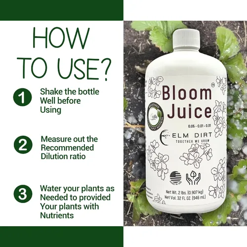 Vista 4 de Elm Dirt 's Bloom Juice para todas las plantas con flores (botella de 1-32 onzas)