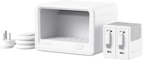 Vista 12 de Gitryin Estación de carga de escritorio 12 en 1 con 3 cargadores retráctiles tipo C y 1 cargador Lightning, concentrador de carga USB-C de 160 W