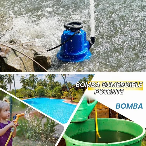 Vista 8 de AgiiMan 1HP 5000GPH Bomba de sumidero automática, bomba de agua sumergible Azul