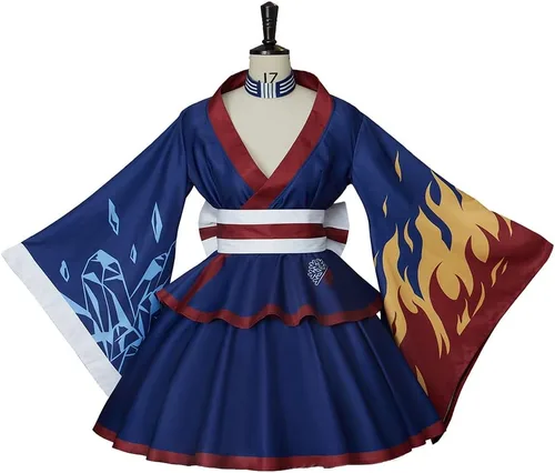 Vista 2 de WOSHOW Anime Hero Cosplay Costume Women Battle Lolita Kimono Dress Halloween Suit