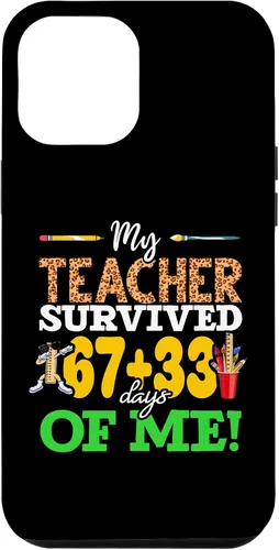 Vista 26 de My Teacher Survived 67+33 Days of Me Dab 100 Days of School Case for iPhone 17