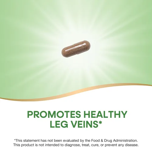 Vista 3 de Nature's Way Extracto de castaño de indias, extracto premium, promueve venas saludables en las piernas*, 250 mg por porción, vegano, 90 cápsulas