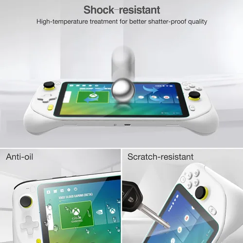 Vista 4 de Paquete de 3 protectores de pantalla mejorados para Logitech G Cloud Gaming, protector de película de vidrio templado transparente HD, protector