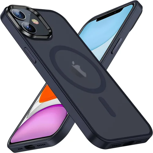 Vista 6 de QLTYPRI Funda magnética para iPhone 12/iPhone 12 Pro (6.1 pulgadas) compatible con cargador inalámbrico, funda protectora a prueba de golpes, Negro