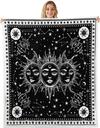 Vista 9 de Manta de flores de cerezo, manta decorativa botánica floral para habitación de niños, ramas de árbol florecen arte japonés retro, manta de forro