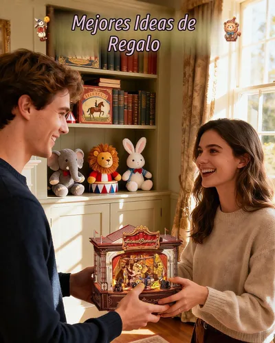 Vista 7 de CUTEBEE Rompecabezas de Madera 3D Caja de Música – Tiovivo Rincón de Libros DIY, Kit de Construcción de Modelo Mecánico Giratorio, Kit de Caja