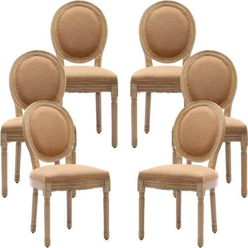 Vista 16 de ODUSE-DAILY French Country - Juego de 2 sillas de comedor de color caramelo, sillas de cocina y comedor, sillas de cocina de piel sintética, Ámbar