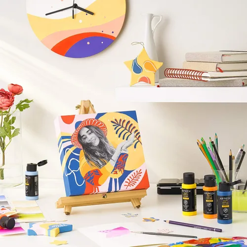 Vista 7 de ARTEZA Juego de pintura acrílica para manualidades, pintura acrílica a base de agua, pinturas artísticas con acabado mate, suministros de arte