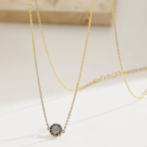Vista 4 de Collar con colgante de corazón de oro de 14 quilates para mujer, delicado collar de estrella, gargantilla de mal de ojo, collar bohemio con luna