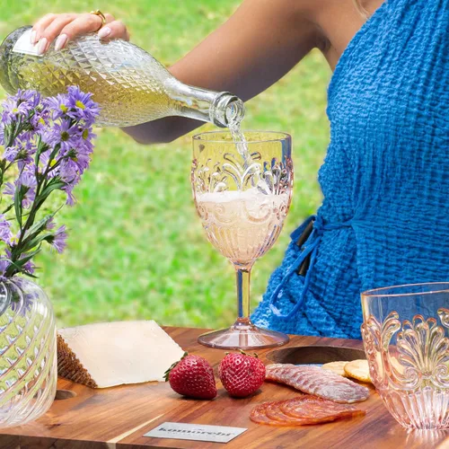 Vista 2 de Komorebi Copas de vino acrílicas inastillables, copas de plástico irrompibles, sin BPA y a prueba de caídas, elegantes vasos para uso en interiores