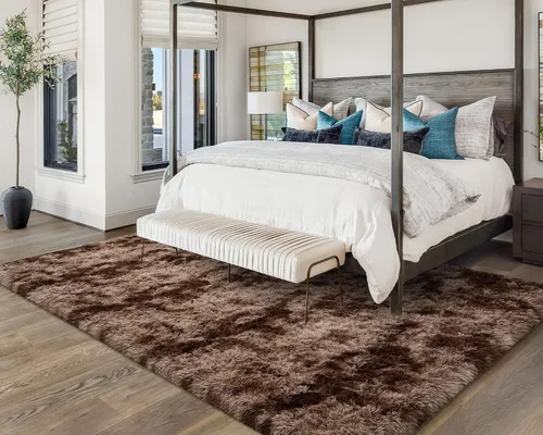 Vista 30 de Softlife Alfombra naranja para dormitorio, alfombra de felpa esponjosa para sala de estar para niñas, alfombra lanuda para niños, alfombra suave
