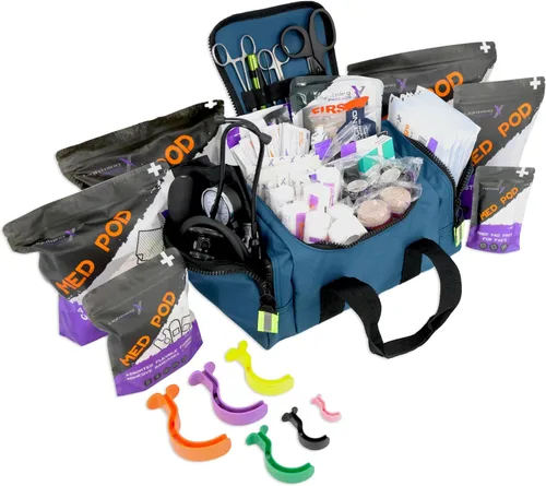 Vista 12 de Lightning X Value Compact Medic First Responder EMS/EMT - Bolsa de trauma con kit de llenado estándar B, color negro