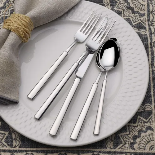Vista 5 de Towle Living Forged Lucerne - Juego de cubiertos de 20 piezas, servicio para 4, acero inoxidable