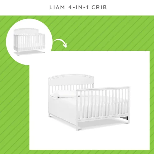 Vista 2 de CC KITS Kit de conversión de tamaño completo Rieles de cama para cuna Davinci Liam 4 en 1 (blanco)