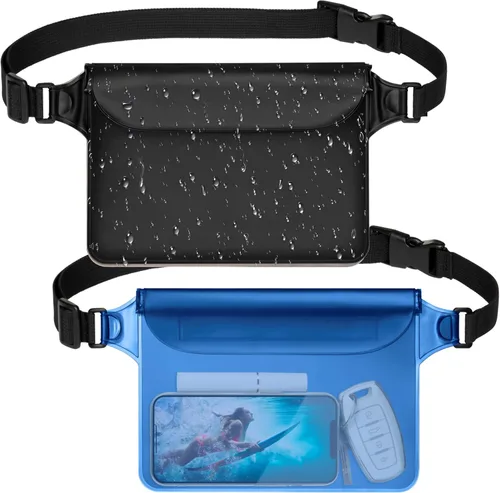 Vista 18 de F-color Riñonera impermeable – Cruise Essentials 2026 – Bolsa impermeable con correa ajustable en la cintura, bolsa seca enrollable con triple