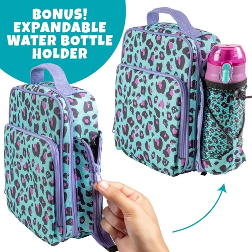 Vista 6 de Bentology Kit de lonchera aislada con botella de agua reutilizable de acero inoxidable y bolsa de hielo duro para congelador, mini bolsa térmica