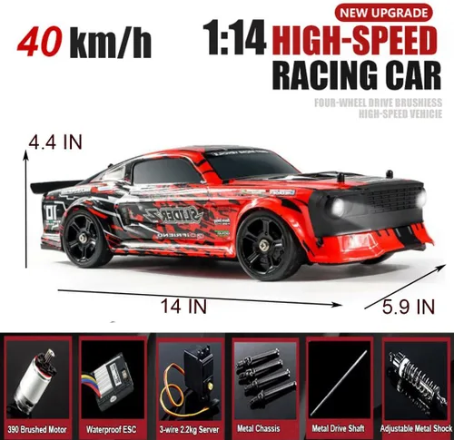 Vista 2 de WPLDEWAN Coche RC Drift con Gyro 1/14 Hobby RC Car Off Road Rápido