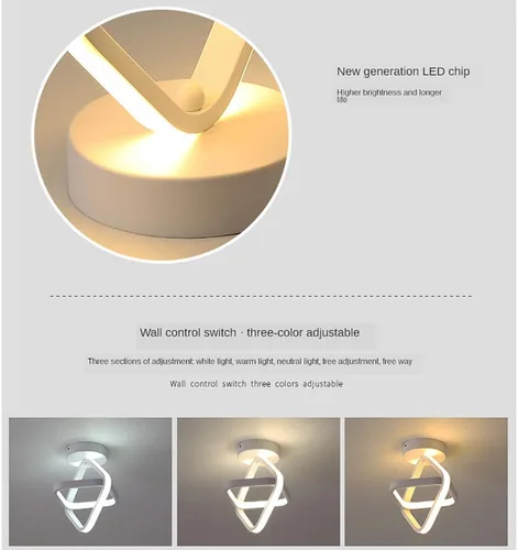 Vista 4 de Lámpara de techo LED, lámpara cuadrada blanca de 22 W, 3000 K-6000 K, lámpara de techo opcional de montaje empotrado, moderna para sala de estar