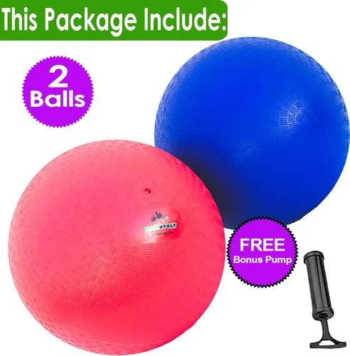 Vista 2 de Pelotas para patio de recreo de 13 pulgadas, 2 varietales de kickball para niños y adultos – Pelota Dodge Bouncing, balonmano, juego cuadrado