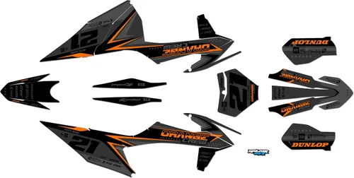 Vista 5 de Kit de gráficos para KTM Motocross de 2 tiempos 125 SX, 150 SX y 250 SX años 2019, 2020, 2021 y 2022 Orangecrew Series Cyan 16 Mil - Calcomanías
