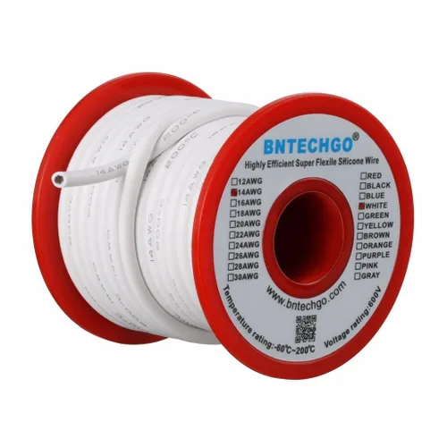 Vista 18 de BNTECHGO Carrete de alambre de silicona calibre 14 20 pies rojo y 20 pies negro flexible 14 AWG alambre de cobre estañado trenzado