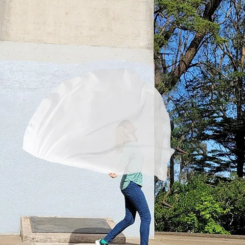 Vista 4 de Wuchieal Bandera de alabanza de 55" de 1 pieza con poste escalable, bandera de adoración Semicírculo Alas de Ángel de Adoración para Danza