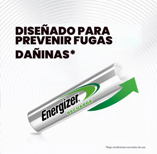 Vista 7 de Baterías AAA recargables universales Energizer Recharge (paquete de 8), baterías Triple A