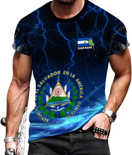 Vista 16 de Camisa personalizada de El Salvador Camiseta personalizada con la bandera de El Salvador para hombres, mujeres, regalo del orgullo salvadoreño de El
