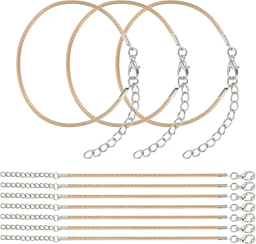 Vista 8 de MECCANIXITY 10 cordones de pulsera verde militar, pulsera de amistad ajustable de 9 pulgadas, cordón de poliéster encerado de 0.059 in con cierre