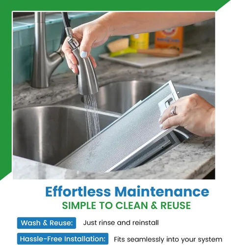 Vista 4 de Filter Everything Filtro de aluminio de repuesto para campana extractora compatible con Broan 97005683, 97007894, 99010152, BPRPFA, S97017455