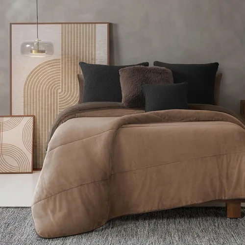 Vista 3 de Vianney Manta de invierno reversible de piel sintética y textura de piel de oveja – Manta ultrasuave y acogedora para sofá o cama, ligera y elegante