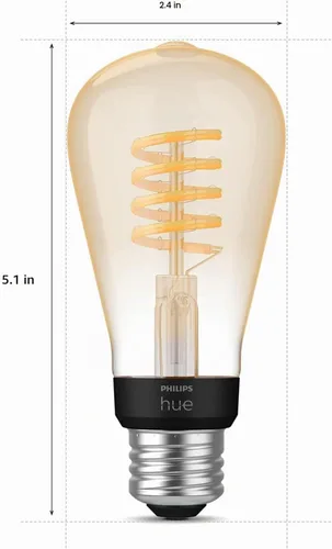 Vista 7 de Philips Hue - Bombilla LED inteligente vintage Edison de filamento regulable White Ambiance ST19, 7W, blanco - Paquete de 1 - E26 - Control