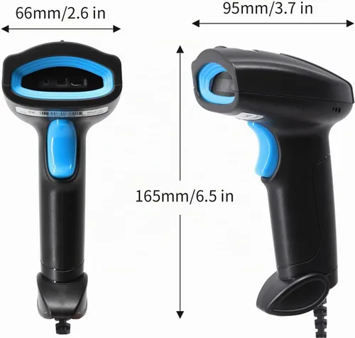 Vista 6 de Escáner de código de barras USB 1D con cable CCD, lector de código de barras compatible con pantalla, escáneres de código de barras para tienda