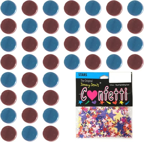 Vista 100 de Confetti Circle 1/4" Negro, Azul Marino Combo - 2 bolsas de media onza (1 oz) (8550/9971)