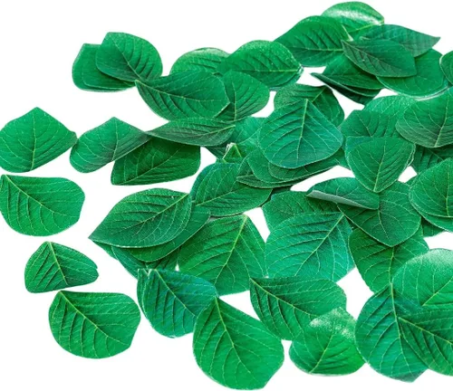 Vista 7 de Hojas de otoño comestibles doradas, 90 piezas para cupcakes, hojas de arce de otoño, oblea, papel de arroz, decoración de alimentos, mezcla de 2