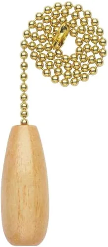 Vista 2 de Westinghouse Lighting 77087 - Cadena de tracción con mango de madera, latón