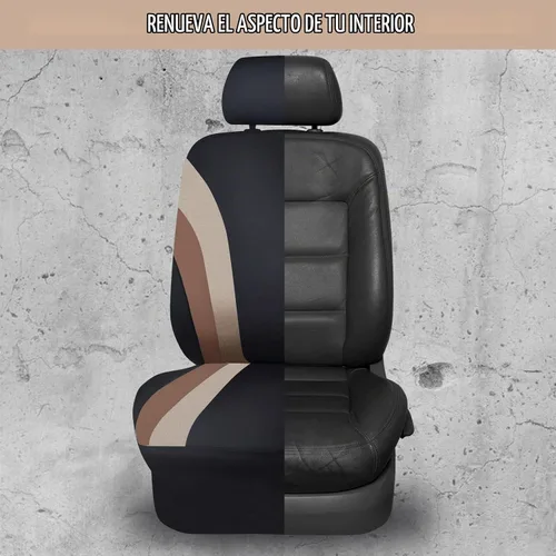 Vista 4 de CAR PASS Line Rider Sporty Cloth 11PCS Asiento de coche cubierta de ajuste universal -100% transpirable con 5 mm de esponja compuesta
