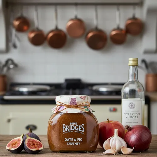 Vista 4 de Mrs Bridges Date & Fig Chutney, fabricado en Escocia, tarro de 10 onzas (paquete de 1)