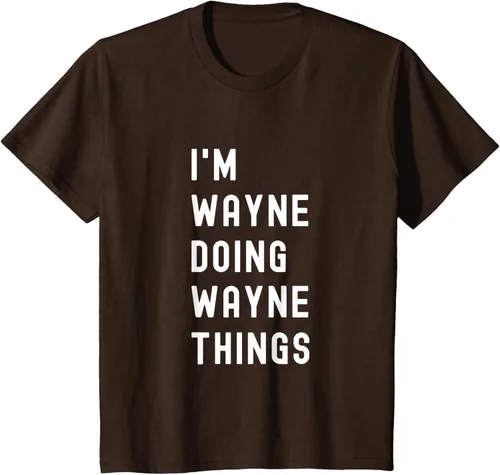 Vista 47 de Camiseta I'm Wayne Doing Wayne Things, Negro