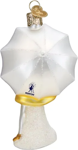 Vista 3 de Old World Christmas Morton Umbrella Girl - Adorno de cristal soplado para árbol de Navidad, decoración navideña hecha a mano, colección de cocina
