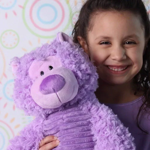 Vista 3 de Oso de peluche morado de 14 pulgadas