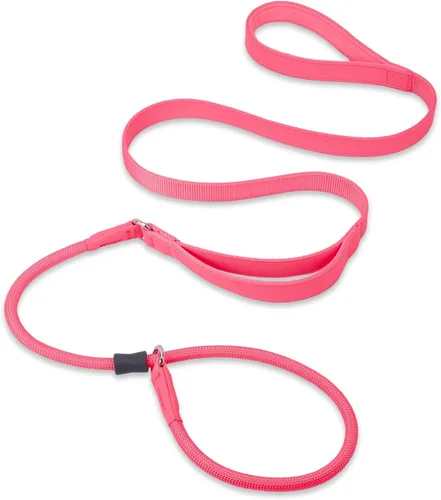 Vista 12 de Correa antideslizante para perro, correa de entrenamiento para perros con doble asa, correa antideslizante de cuero suave y collar, correa de nailon