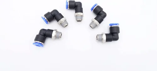 Vista 38 de Accesorio de Conexión por Empuje 1/2" Tubo OD x 1/2" Rosca Macho NPT, Codo Neumático Macho para Línea de Aire y Agua de 90 Grados con Giratorio