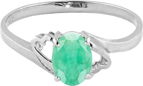 Vista 3 de Galaxy Gold GG Anillo de esmeralda natural de oro blanco de 14 quilates