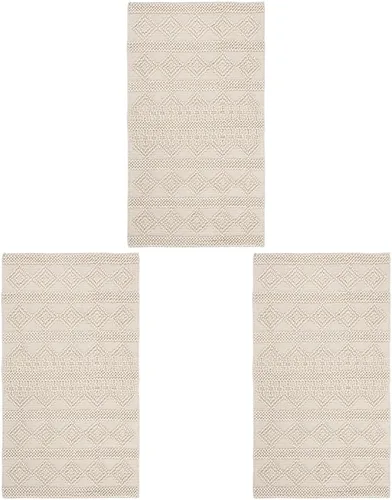 Vista 27 de SAFAVIEH Natura Collection - Alfombra decorativa de 2 x 3 pies, color beige y marfil, hecha a mano de lana tribal marroquí y algodón, ideal