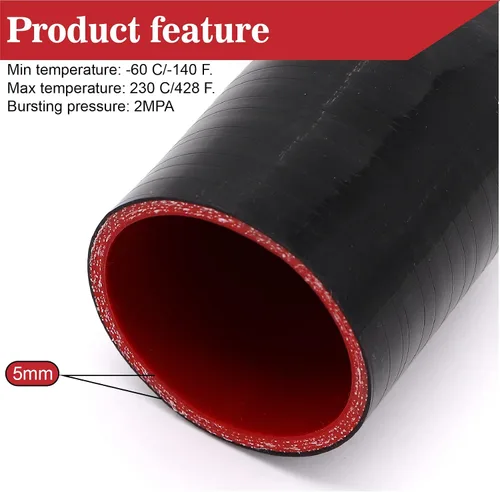 Vista 6 de Codo de 45 grados de 2 a 2.5 pulgadas, manguera de acoplador de 4 capas reforzada de silicona para turbo/intercooler/tubería de admisión, ID de 2 a