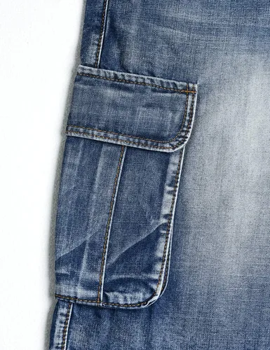Vista 6 de Pantalones cortos de mezclilla estilo hip hop para hombre, estilo casual, holgados, pantalones de trabajo con bolsillos