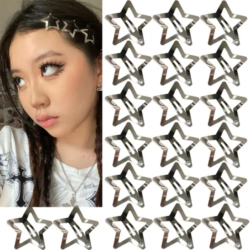 Vista 8 de 30 piezas de pinzas para el cabello con forma de estrella, 20 piezas de pinzas de 1.22" y 10 piezas de pinzas de 1.65", accesorios para el cabello