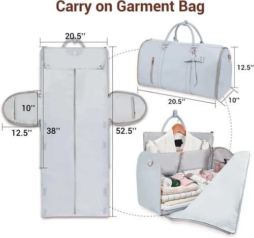 Vista 2 de Bolsas de ropa para viajes para mujer, Azul, Mujer