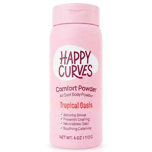 Vista 10 de HAPPY CURVES Comfort Powder: desodorante en polvo antirozaduras sin talco para el cuerpo y los pies para controlar las rozaduras internas del muslo